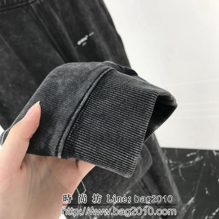 OFF-white18秋冬新款 做舊3D素描印花 衛褲 男女同款 ydi1318